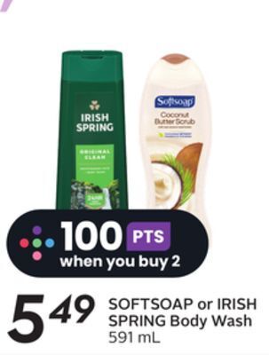 Sobeys Softsoap or irish spring body wash offer