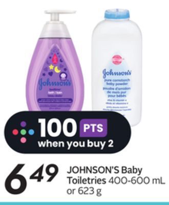 Sobeys Johnson's baby toiletries offer