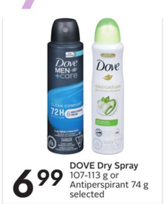 Sobeys Dove dry spray offer
