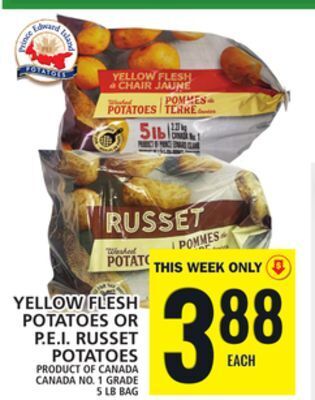 Food Basics Yellow flesh potatoes or p.e.i. russet potatoes offer
