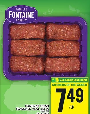 Food Basics Fontaine fresh seasoned veal kefta offer
