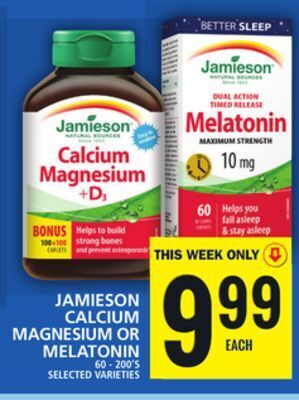 Food Basics Jamieson calcium magnesium or melatonin offer
