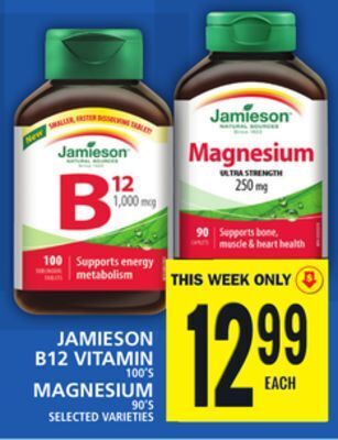 Food Basics Jamieson b12 vitamin or magnesium offer