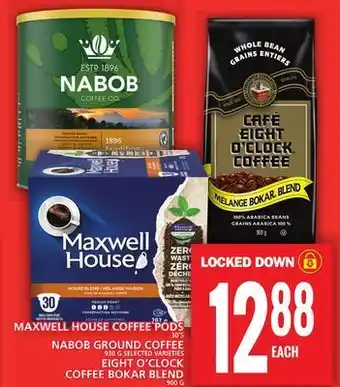 Food Basics Maxwell house coffee pods or nabob ground coffee or eight o'clock coffee bokar blend offer