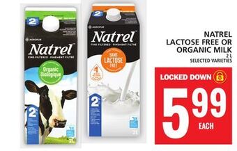 Food Basics Natrel lactose free or organic milk offer