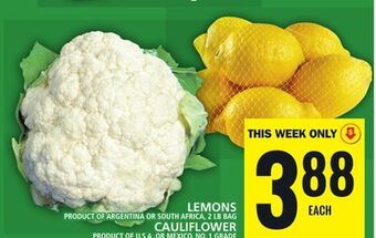 Food Basics Lemons or cauliflower offer
