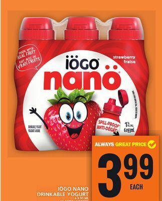 Food Basics Iögo nano drinkable yogurt offer