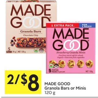 Foodland Made good granola bars or minis 120 g offer