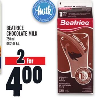 Metro Beatrice chocolate milk offer