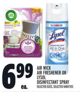 Metro Air wick air freshener or lysol disinfectant spray offer