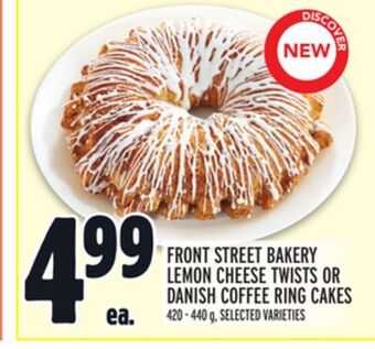 Metro Front street bakery lemon cheese twists or danish coffee ring cakes offer