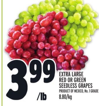 Metro Extra large red or green seedless grapes offer