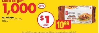 No Frills Pc® burgers, 1.02-1.36 kg offer