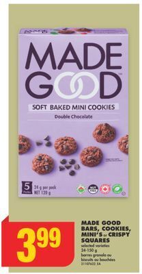 No Frills Made good bars, cookies, mini's or crispy squares, 24-150 g offer