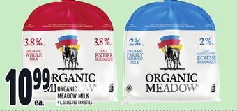 Metro Organic meadow milk offer