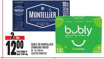 Metro Bubly or montellier sparkling water offer