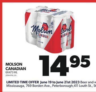 Real Canadian Superstore Molson canadian, 6x473 ml offer