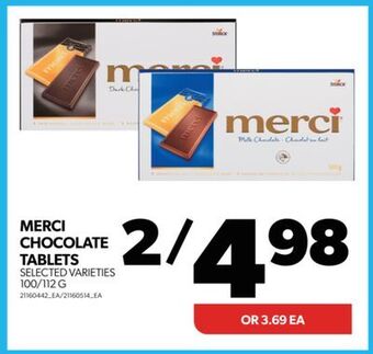 Real Canadian Superstore Merci chocolate tablets, 100/112 g offer