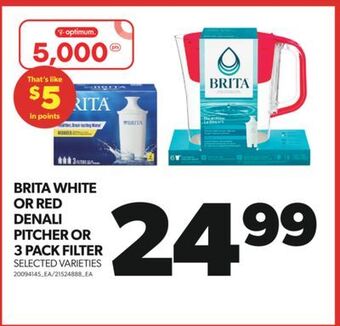 Real Canadian Superstore Brita white or red denali pitcher or 3 pack filter offer