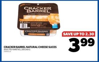 Real Canadian Superstore Cracker barrel natural cheese slices, 200-240 g offer