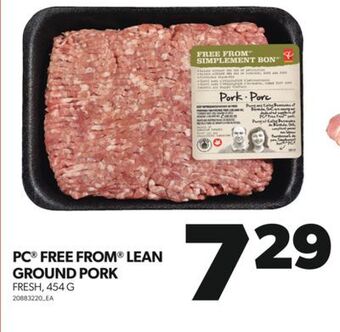Real Canadian Superstore Pc® free from® lean ground pork, 454 g offer