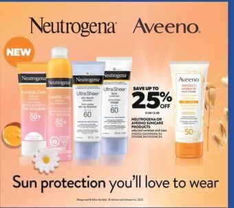 Real Canadian Superstore Neutrogena or aveeno suncare products offer