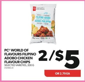 Real Canadian Superstore Pc® world of flavours filipino adobo chicken flavour chips, 200 g offer