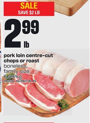 Loblaws Pork loin centre-cut chops or roast offer