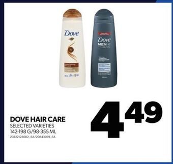Real Canadian Superstore Dove hair care, 142-198 g/98-355 ml offer