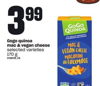 Loblaws Gogo quinoa mac & vegan cheese, 170 g offer