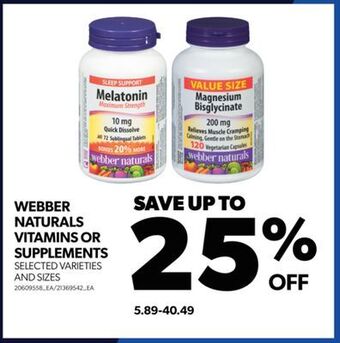 Real Canadian Superstore Webber naturals vitamins or supplements offer