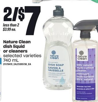 Loblaws Nature clean dish liquid or cleaners, 740 ml offer