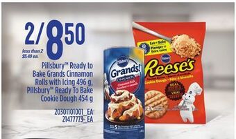 Loblaws Pillsbury™ ready to bake grands cinnamon rolls with icing 496 g, pillsbury™ ready to bake cookie dough 454 g offer