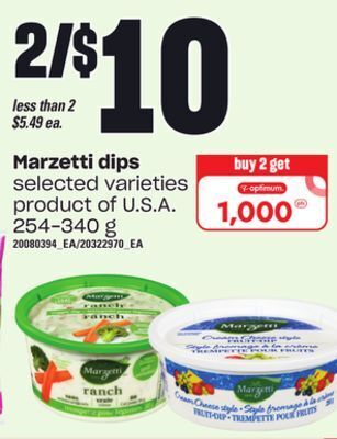 Loblaws Marzetti dips, 254-340 g offer