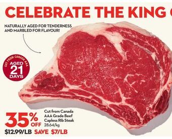 Longo's Cut from canada aaa grade beef capless rib steak offer