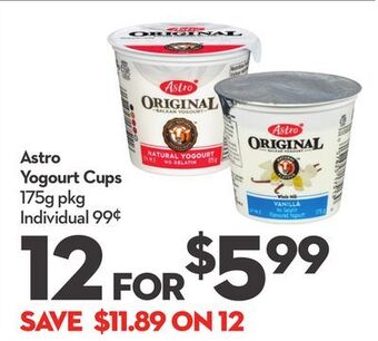 Longo's Astro yogourt cups offer