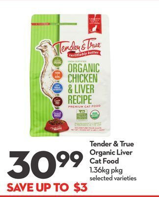 Longo's Tender & true organic liver cat food offer