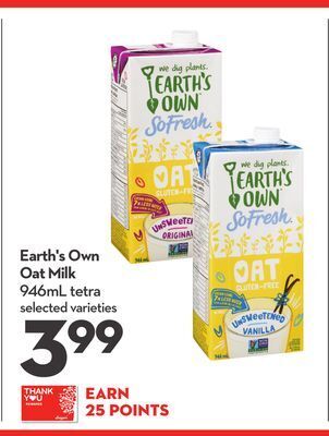 Longo's Earth's own oat milk offer