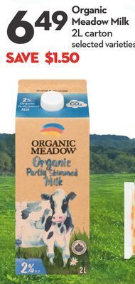 Longo's Organic meadow milk offer