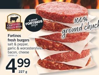 Fortinos Fortinos fresh burgers, 227g offer