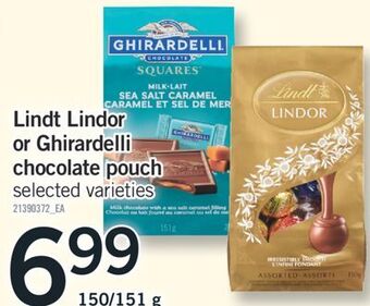 Fortinos Lindor or ghirardelli or ghirardelli chocolate pouch offer