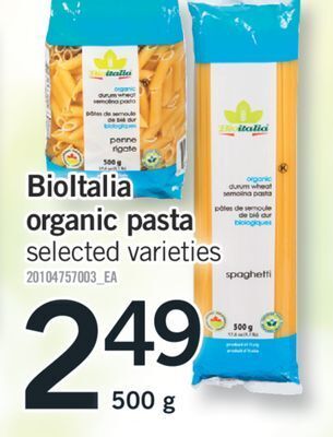 Fortinos Bioitalia organic pasta, 500 g offer