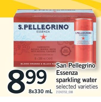 Fortinos San pellegrino essenza sparkling water, 8x330 ml offer