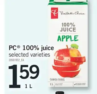 Fortinos Pc® 100% juice, 1l offer