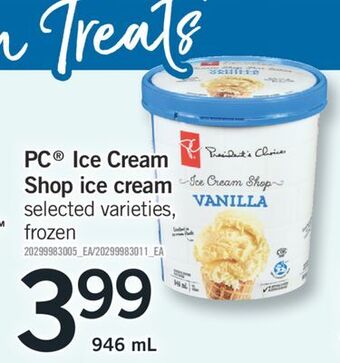 Fortinos Pc® ice cream shop ice cream, 946 ml offer