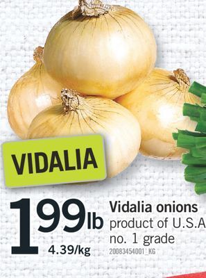 Fortinos Vidalia onions offer