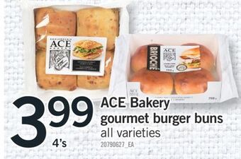 Fortinos Ace bakery gourmet burger buns, 4's offer
