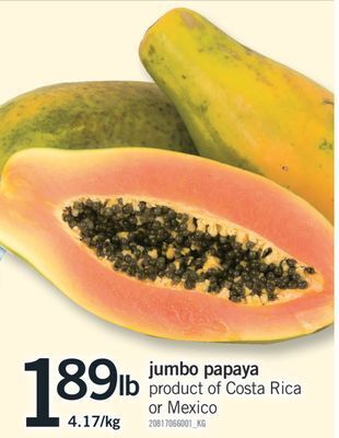 Fortinos Jumbo papaya offer