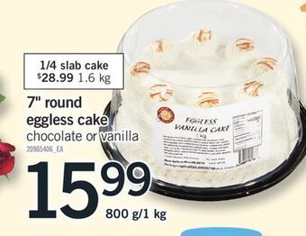 Fortinos 7 round eggless cake offer