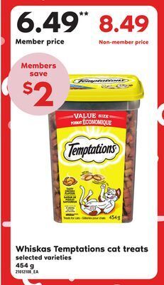 Independent Grocer Whiskas temptations cat treats, 454 g offer